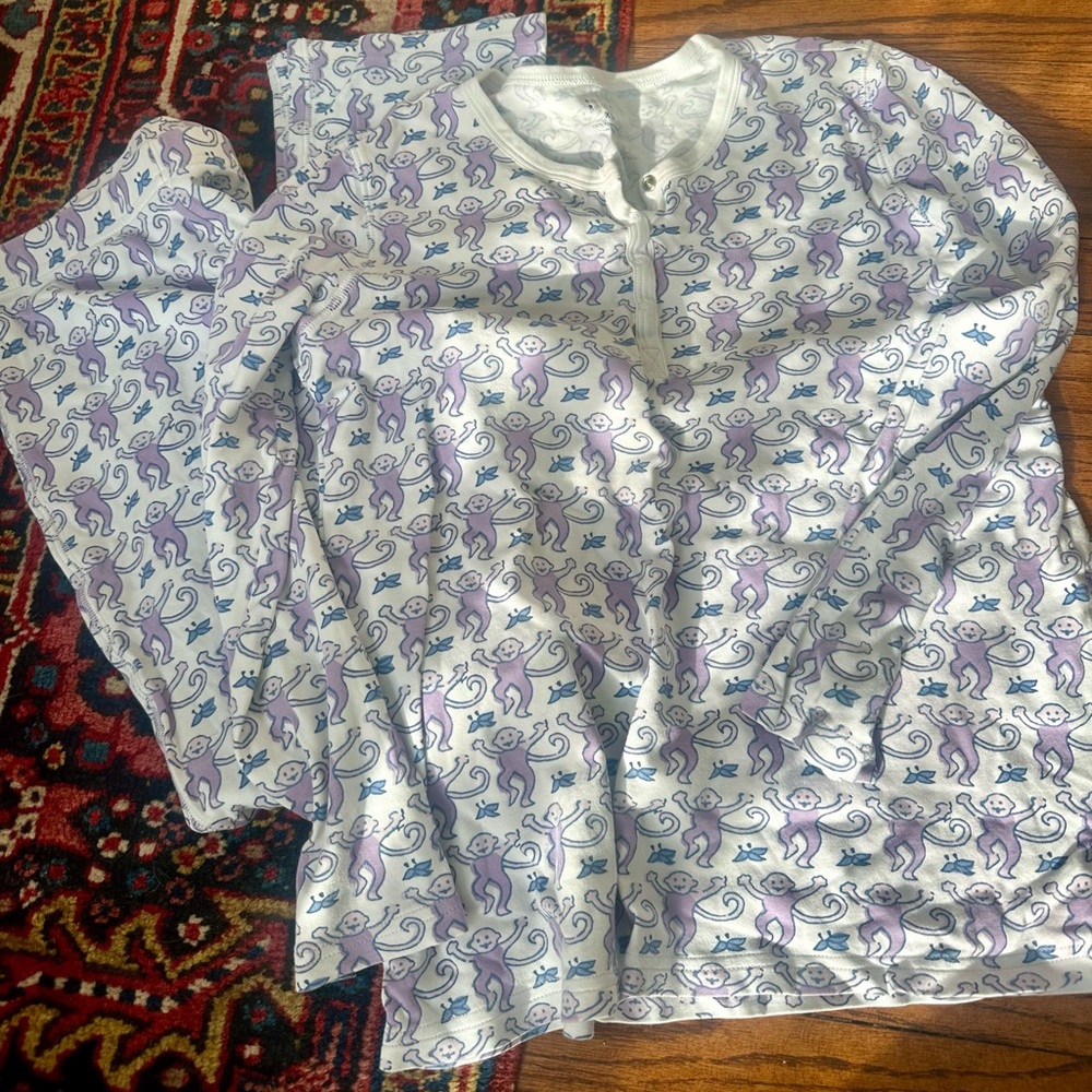 Roller Rabbit lavender monkey pajamas women’s sz xs